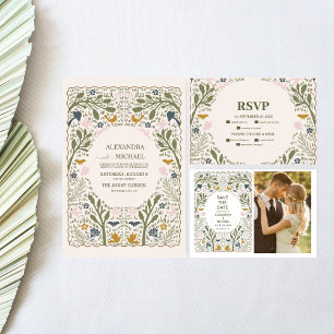Convites Casamento Rustic Green Woodland Fern