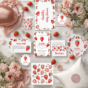Cartão de Agradecimento Personalizado de Morango p