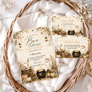 Convites Chá de Bebê Elegante Little Boo Is Brewing Coffee