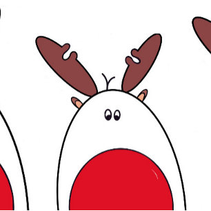 Cartão Rudolph, Reindeer Vermelho - Natal