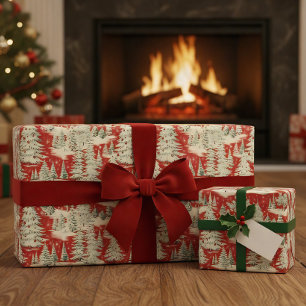 Papel De Presente Paisagem de Natais vintages Retroativos