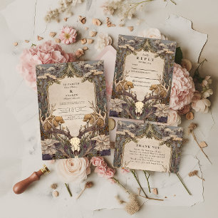 Convites Casamento de Antler Boho Floresta