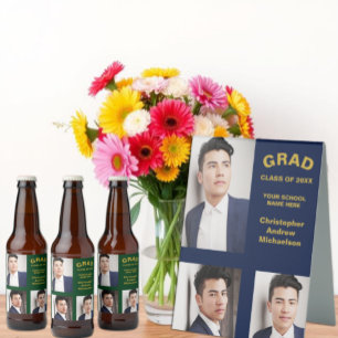 Rótulo Para Garrafa De Cerveja Graduação de Foto com Tipografia Minimalista 3