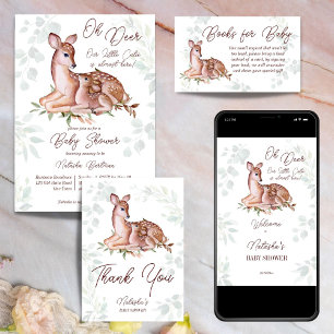 Cartão De Informações Oh rifa de fralda de veado