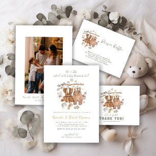 Convites Gênero Revelação Boho Clothesline Chá de fraldas I