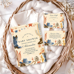 Convites Chá de Bebê Western Neutro