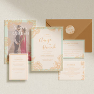 Convites para Casamento Mehndi