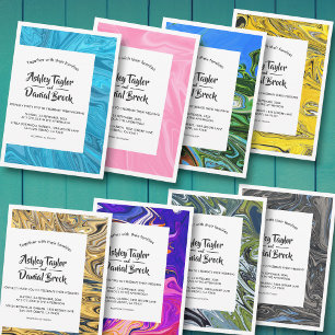 Convites Casamento de Abstrato artístico de Galáxia Colorid