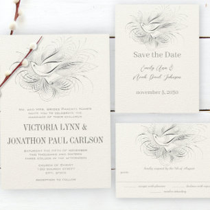 Convites Caneta Flourish Vintage Love Invitation