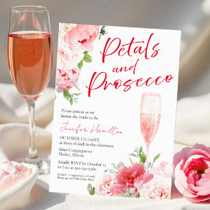 Convites Pétalas e Prosecco   Chá de panela de Aquarela