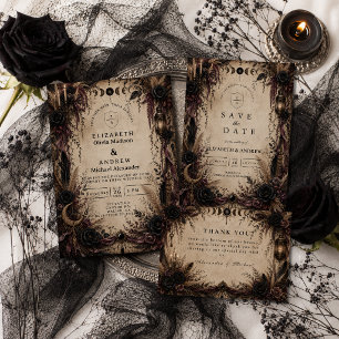 Convites Casamento Boho Goth