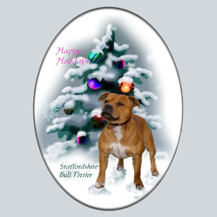 Cartão De Festividades Staffordshire Bull Terrier Natal Gifts