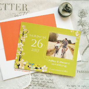 Convites Casamento Verde da Apple Theme Romântico