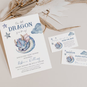 Convites Fairytale Dreamy Dragon Chá de fraldas