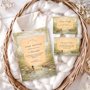Convites Chá de Bebê do Patinho Vintage