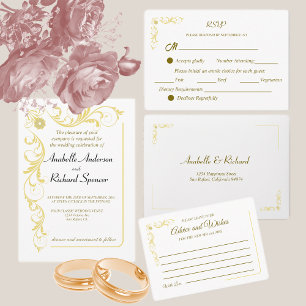 Convite Casamento Victoriano Elegante