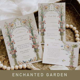 Convites Casamento Islâmico do Jardim da Vintagem Encantado