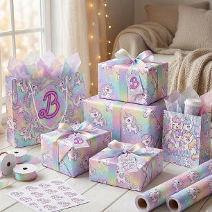 Convites Lindo Unicórnio Kawaii Arco-íris Pastel Mágico
