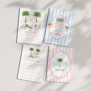 Cartão De Agradecimento Palm Springs Cabana Rosa