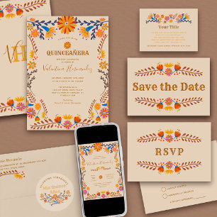 Adesivo Mis Quince Anos Western Mexico Floral