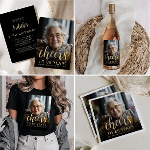 Camiseta Festa de aniversário de 80 de Animação de Fotograf