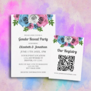 Convites Rose Bouquet Gender Reveal