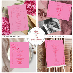 Vintage Floral Rustic Pink + Código QR Redd Casame