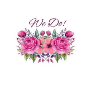 Cartão RSVP Buquê De Flor Cor-De-Vidro Rosa-Fazemos-Casamento-