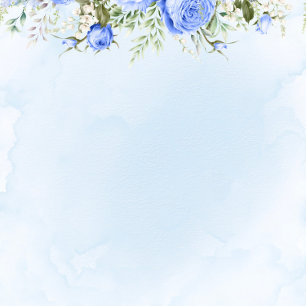 Convites Dusty Blue Watercolor Peony Blossoms Casamento Chi