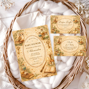 Convites Chá de Bebê Mágico da Feiticeira Vintage