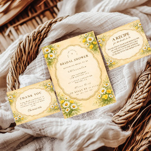 Convites Chá de Bebê de Margaridas Silvestres Vintage