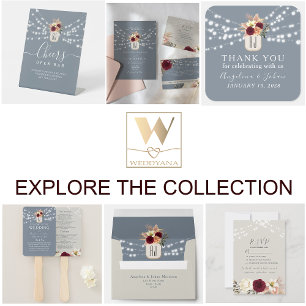 Poster String Lights Rustic Dusty Blue Weding Welcome