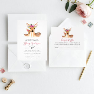 Convites Doce Floral Mãe E Chá de fraldas De Veado