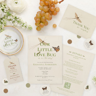 Convites Código QR neutro para gêneros Chá de fraldas de In