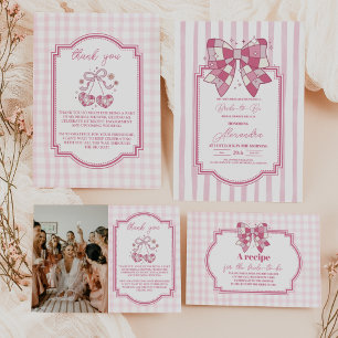 Convites Chá de panela do Arco rosa-cúmulo retrô