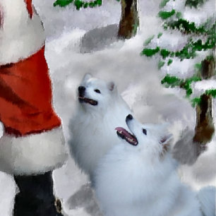 Cartão De Festividades American Eskimo Dog Christmas