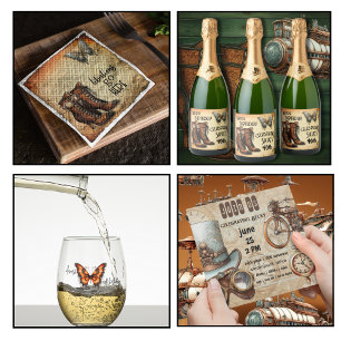 Convites Steampunk com a Celebração de Óculos de Mapas Blim