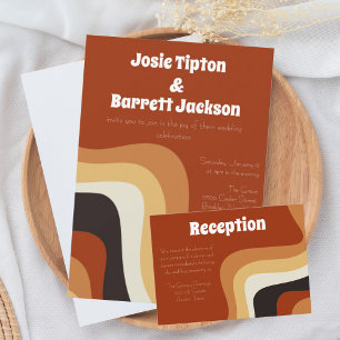 Convites Casamento Castanho Laranja Vazio Laranja Branco Gr