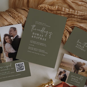 Convites Modern Chic Olive Green O Casamento De