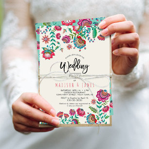 Convites Florestas de Laranja Brilhante Casamento floral