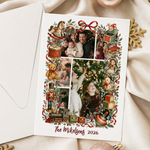 Cartão De Festividades Foto Encantadora História de Natal com Brinquedos 