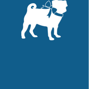 Convites Pug Dog Chá de fraldas Blue for Boy