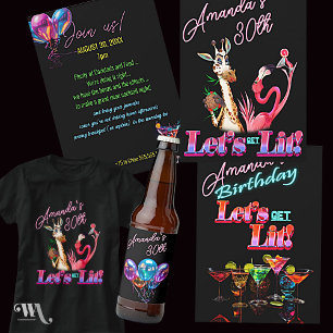 Porta-lata Neon Blacklight Abstrato, vidro retido