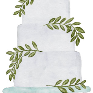 Prato De Papel Chá de panela, Bolo de Casamento com Greenery