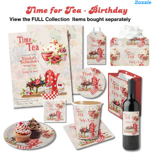 Flyer Vintage Retro Tea Party Red Polkadot Aniversário