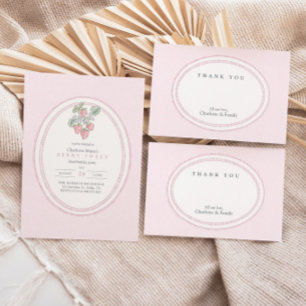 Cartão De Agradecimento Elegante Rosa Listrado Texturizado Desenhado à Mão