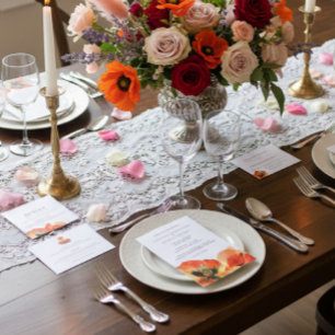Adesivo Casamento de Boas-Vindas com Flor Vermelho
