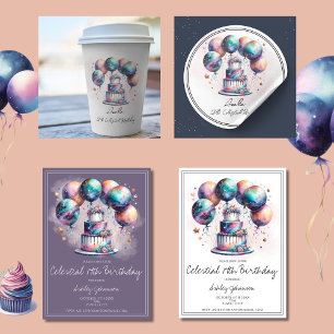 Convites Astrologia Célestial Mística Cósmica Aniversário