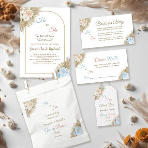 Adesivo Pampas Grass Gênero Revelam Ele ou Ela Obrigado