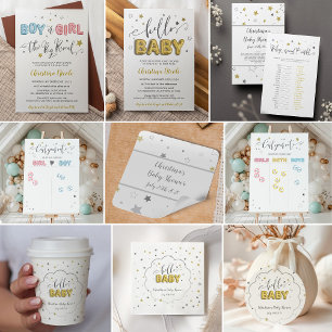 Cartão De Agradecimento Balões de Folha de Ouro Brilhando Pequeno Chá de f